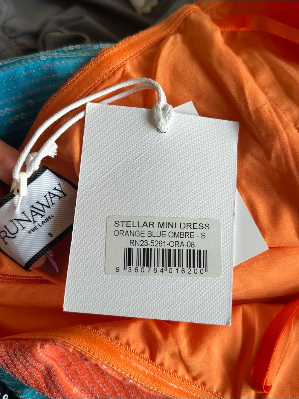 Runaway The Label Stellar Mini Dress in Orange Blue Ombre - Picture 12 of 12